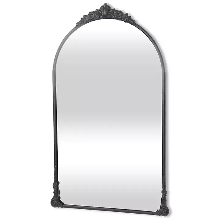 Black Metal Modern Victorian Wall Mirror