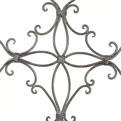 Black Metal Scroll Cross Wall Plaque