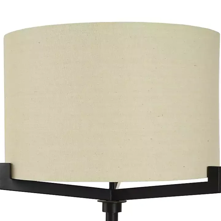 Black Metal Tri-Arm Floor Lamp