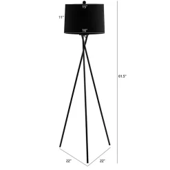 Black Metal Tripod Twist Floor Lamp