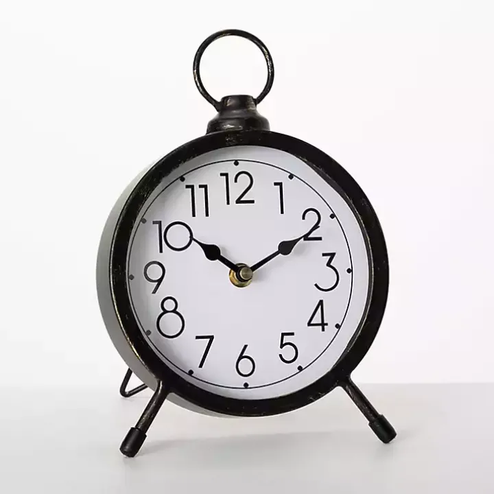 Black Metal Vintage Tabletop Clock
