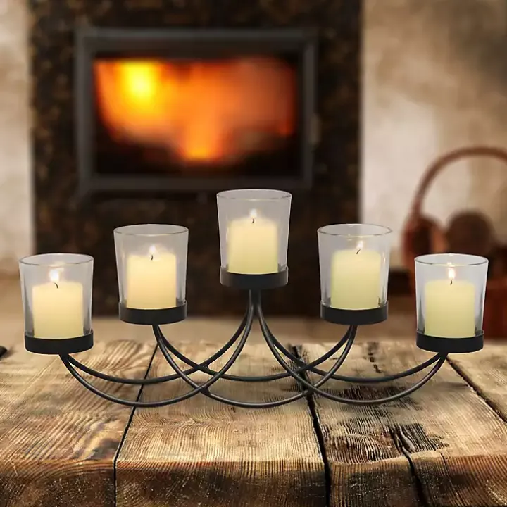 Black Metal Votive Candelabra