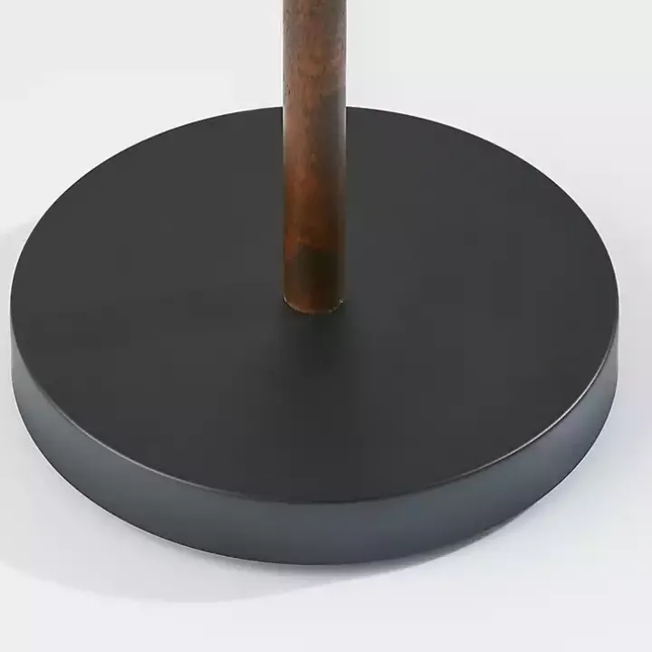 Black Metal Walnut Flare Pulls Floor Lamp