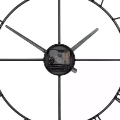 Black Minimal Square Open Face Clock