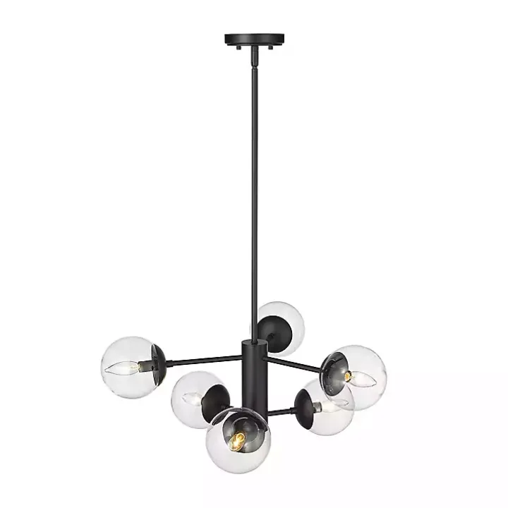 Black Mod 5-Arm Globe Chandelier