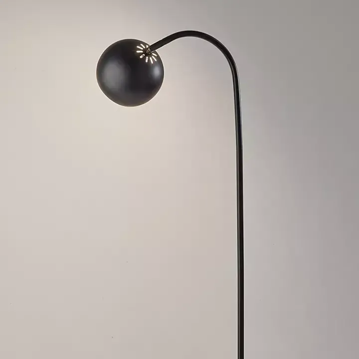 Black Modern Globe Shade Floor Lamp