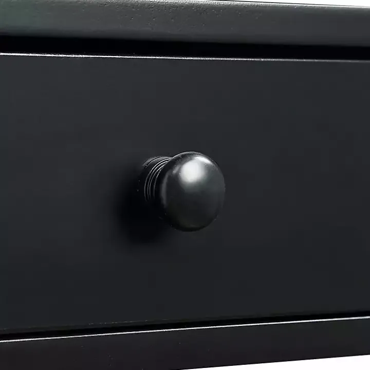 Black Octagon 2-Shelf Console Table