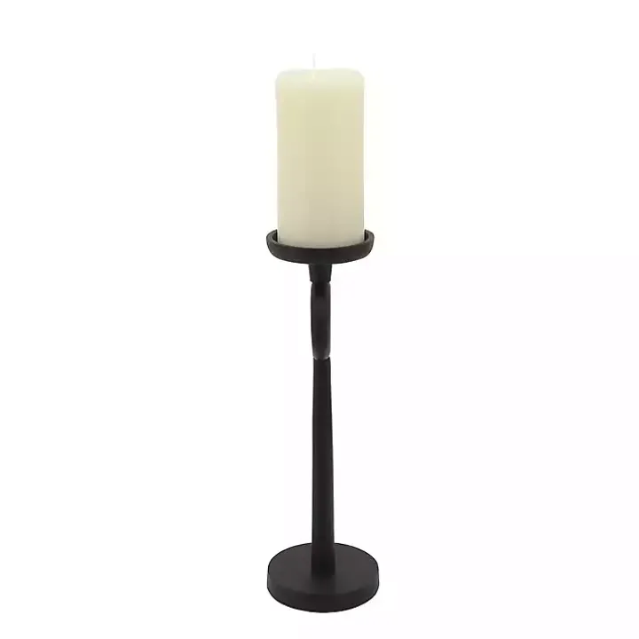 Black Open Circle Taper Candle Holder, 13 in.