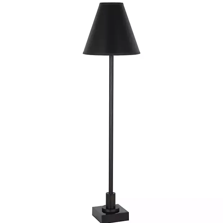 Black Pillar Buffet Lamps, Set of 2