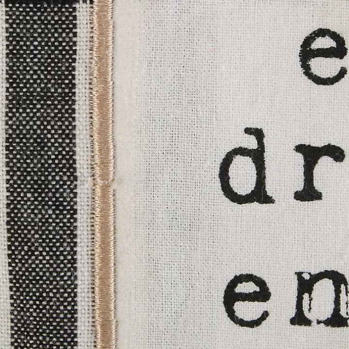Black Plaid Eat Drink Enjoy 4-pc. Dish Towel Set