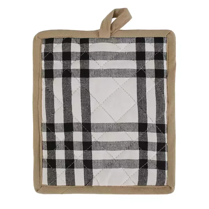 Black Plaid Eat Drink Enjoy 4-pc. Dish Towel Set