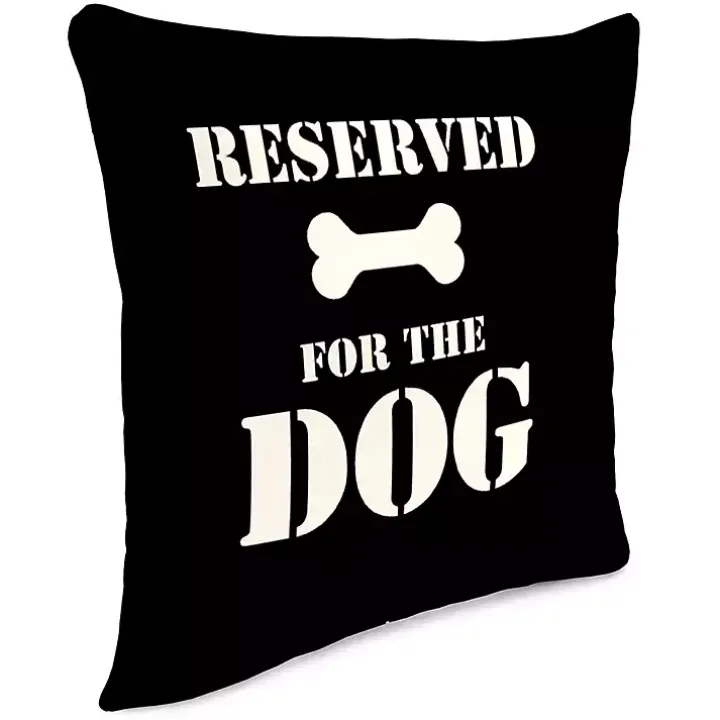 Black Reserved for the Dog Outdoor Pillow