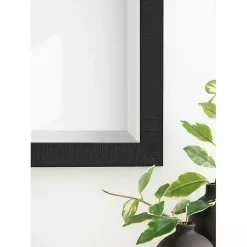 Black Ribbed Renna Wall Mirror, 24x36 in.