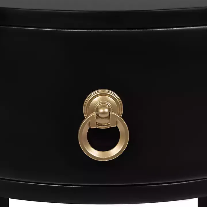 Black Round Decklyn Accent Table