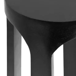 Black Round Wood Devon Accent Table