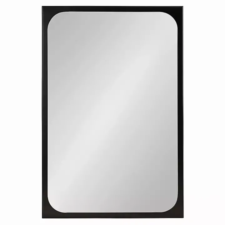 Black Rounded Rectangle Wall Mirror