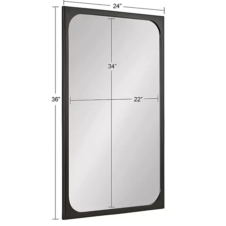 Black Rounded Rectangle Wall Mirror