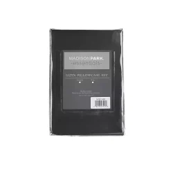 Black Satin King 2-pc. Pillow Case Set