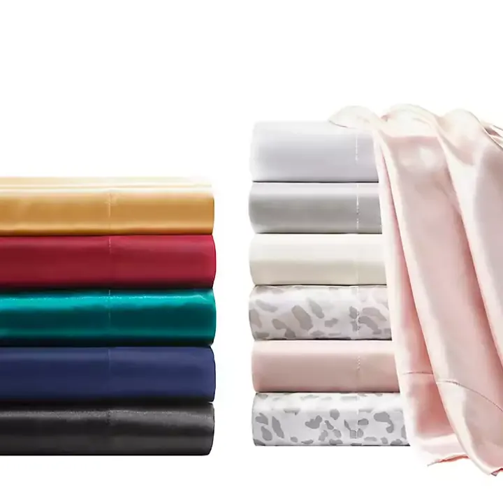 Black Satin Standard 2-pc. Pillow Case Set