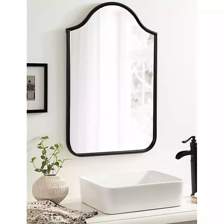 Black Scalloped Arch Fellows Wall Mirror