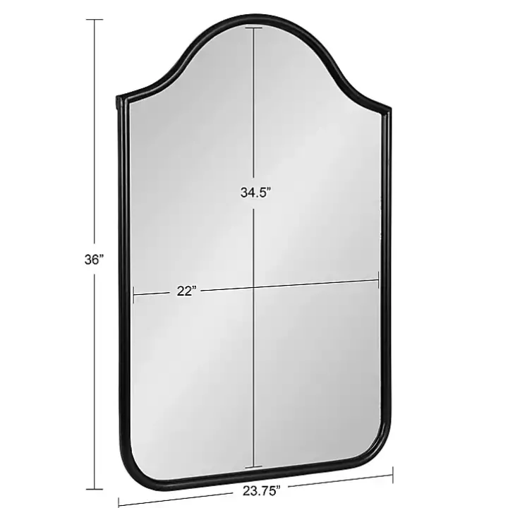 Black Scalloped Arch Fellows Wall Mirror