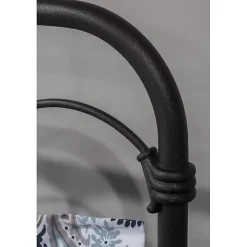 Black Scalloped Metal Josie King Headboard