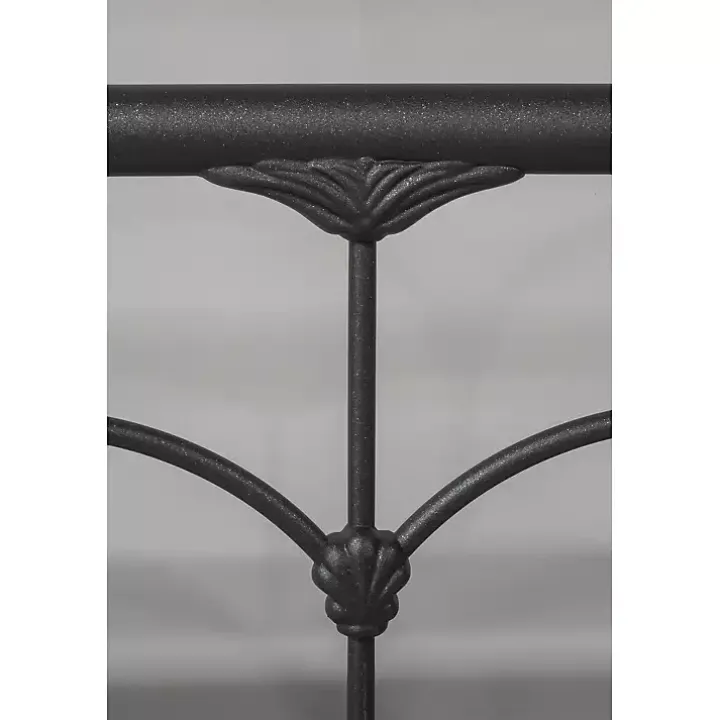 Black Scalloped Metal Josie King Headboard