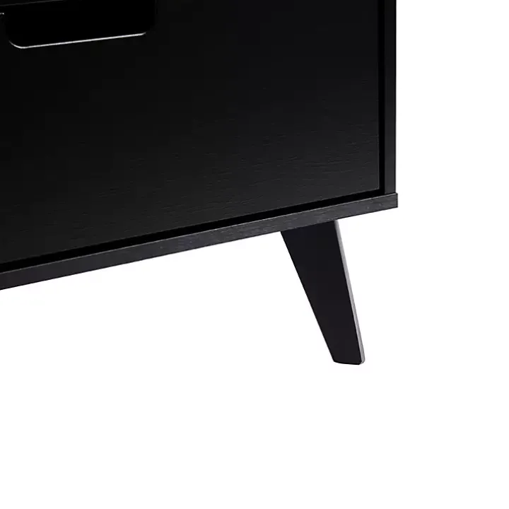 Black Simple Grooved Handle 6-Drawer Dresser