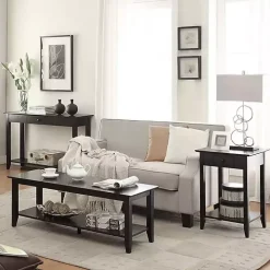 Black Simple Rectangular Coffee Table
