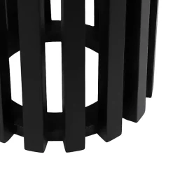 Black Slatted Marble Payton Accent Table
