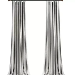 Black Stripe Farmhouse Curtain Panel Set, 95 in.