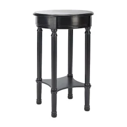 Black Tegan Round Accent Table