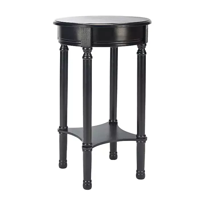 Black Tegan Round Accent Table