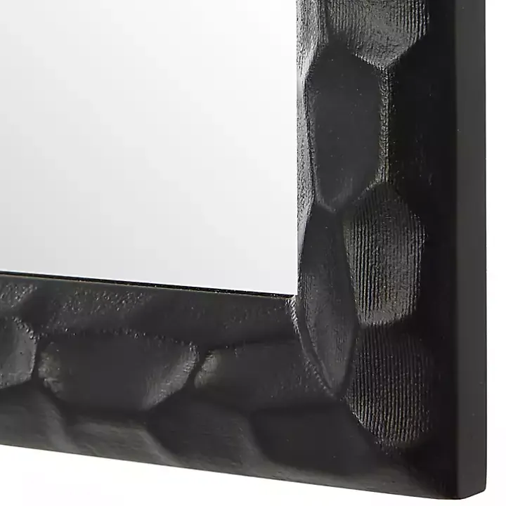 Black Textured Arch Wall Mirror