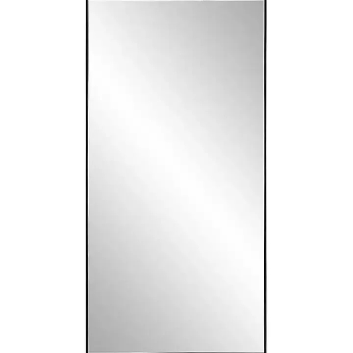 Black Thin Frame Rectangle Wall Mirror