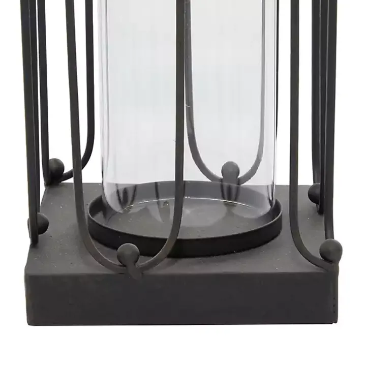 Black Tin Open Frame Lanterns, Set of 2
