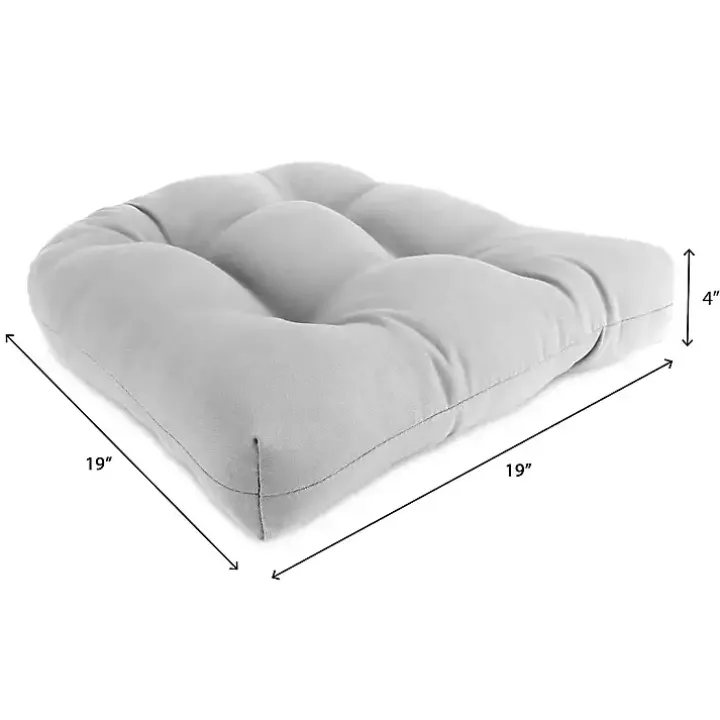 Black Tufted Outdoor Chair Cushions, Set of 2
