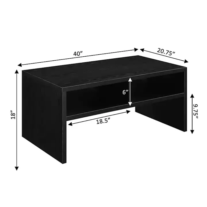 Black Wakefield Shelf Coffee Table