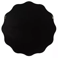 Black Wavy Scallop Round Wall Mirror