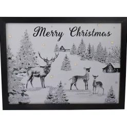 Black White Winter Scene LED Canvas Art Print