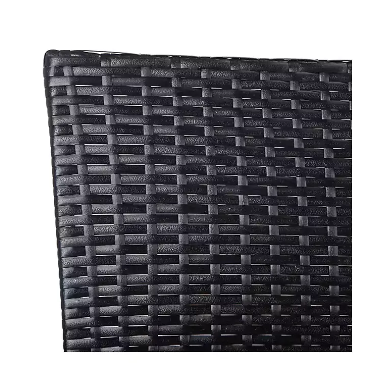 Black Wicker 3-pc. Patio Set with Beige Cushions