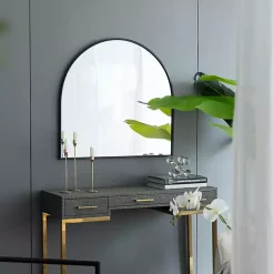 Black Wide Arched Wall Mirror