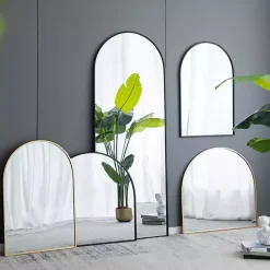 Black Wide Arched Wall Mirror