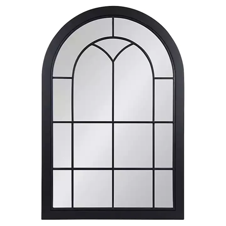 Black Windowpane Arch Geoffrey Mirror