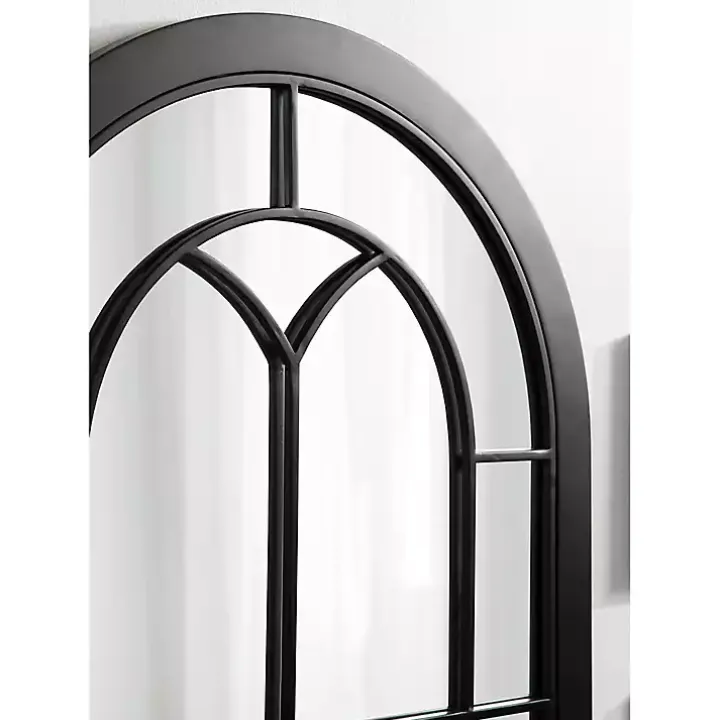 Black Windowpane Arch Geoffrey Mirror