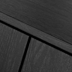 Black Wood and Arched Rattan 2-Door Cabinet