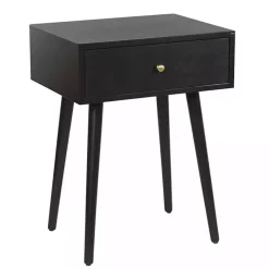 Black Wood 1-Drawer Arthur Accent Table