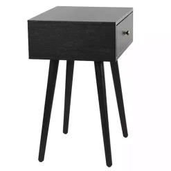Black Wood 1-Drawer Arthur Accent Table