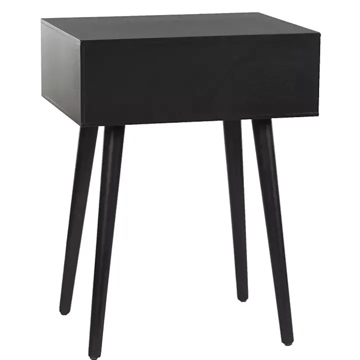 Black Wood 1-Drawer Arthur Accent Table