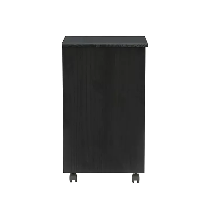 Black Wood 6-Drawer Cary Storage Cart